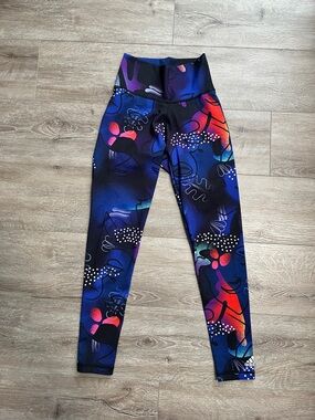 adidas Women's High-Waist Leggings in Blue Multi